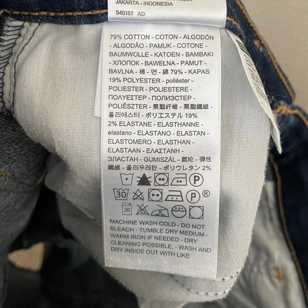 Levis Shorts Womens Size 28 Dark‎ Indigo Bermuda Denim High Rise Stretch Cotton